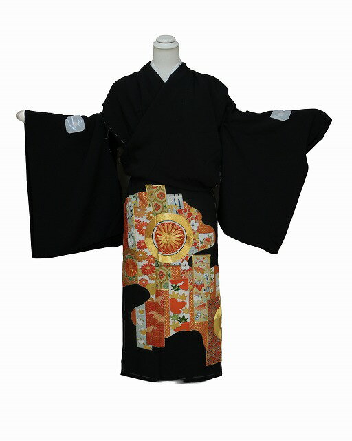 正絹江戸褄 H0533-04 送料無料 訳あり 在庫処分ノ−クレ−ム品 未仕立て江戸褄 ・黒留袖 手芸用 洋装にも