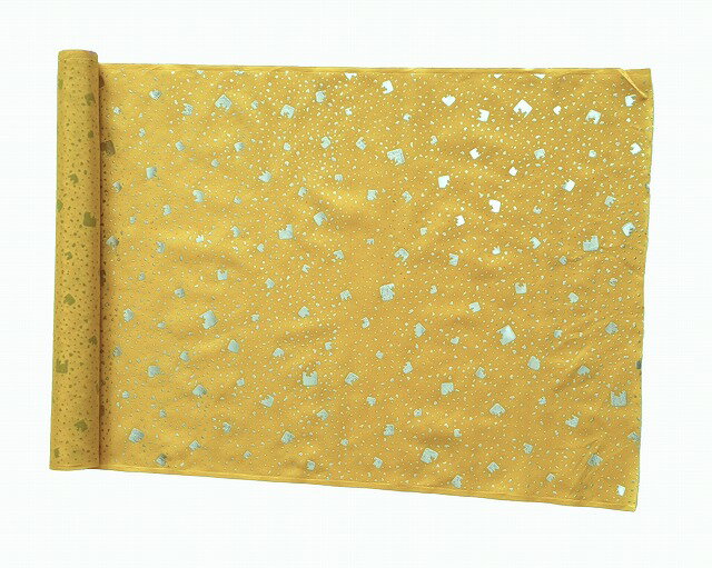 はぎれ E0408-23 送料無料 ポリエステル踊り衣装 小紋の残布 手芸用 黄色の生地 端切れ 和装の小物用に