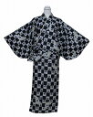 マドンナ新柄二部式袷着物 M4676-14M 送料無料 サイズM 黒地の二部式きもの 帯不要のきもの 小紋柄の洗える着物