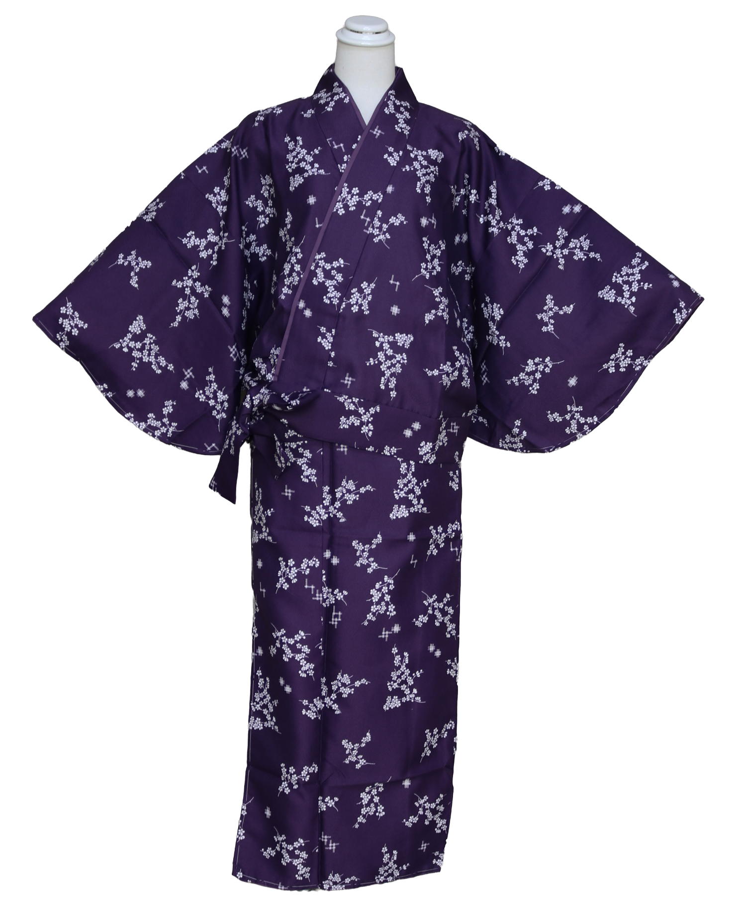 マドンナ新柄二部式袷着物 K4676-17M 送料無料 サイズM 紫色の二部式きもの 帯不要のきもの 小紋柄の洗える着物