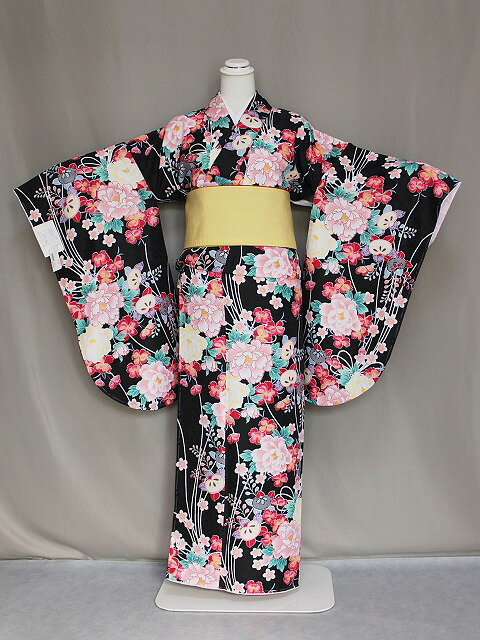 二尺袖 フリ-サイズ 二尺袖の仕立上りきもの 洗える二尺袖 卒業式に 袴に合う小振袖 レンタルよりお得 送料無料 E6494-02