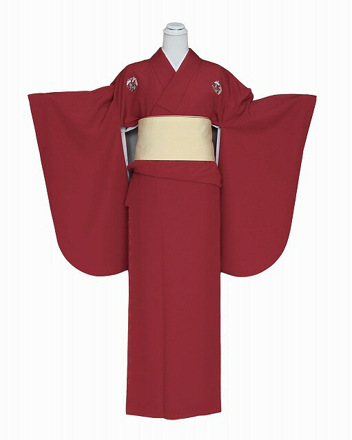 花紋入り無地二尺袖 M0204-01 送料無料 サイズL 在庫処分 訳あり二尺袖の仕立上りきもの 洗える二尺袖 卒業式に 袴に合う小振袖 レンタルよりお得