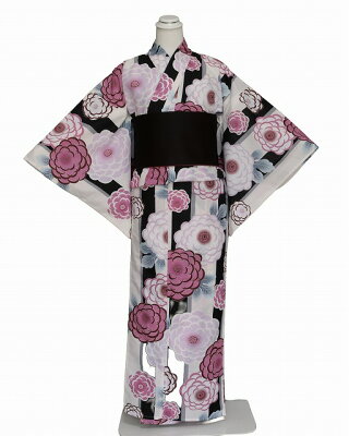 ポリエステルの女浴衣 G0709-02 送料無料 夏の着物 ゆかた 吸汗速乾生地 レディー...