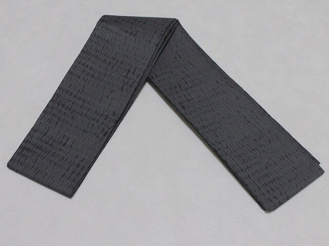 男帯　正絹　手絞り　角帯　兵児帯兼用　高級男性用帯　グレー色　送料無料　E5565-02