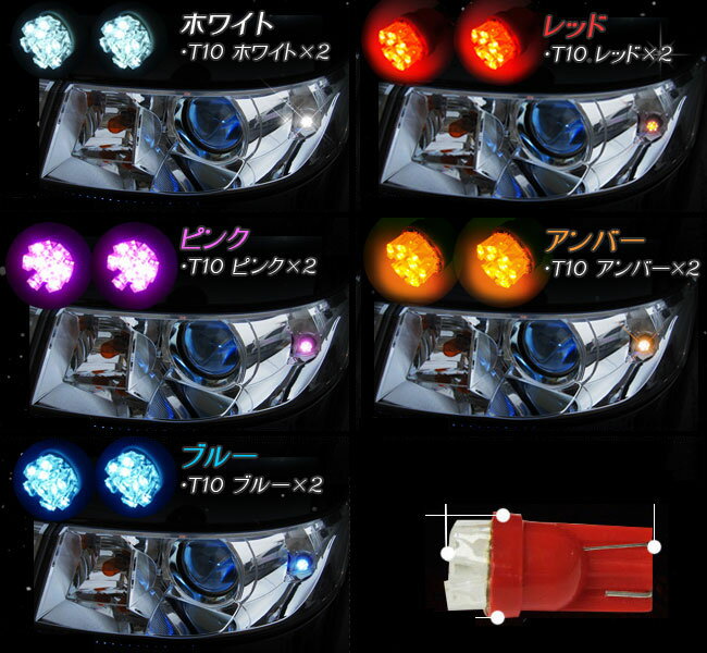 ポジションランプ LED T10 ウェッジ球