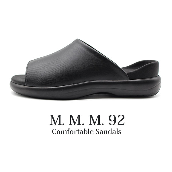 コンフォートサンダル メンズ 靴 オフィス 黒 茶 日本製 軽量 疲れにくい エムスリー M.M.M 92