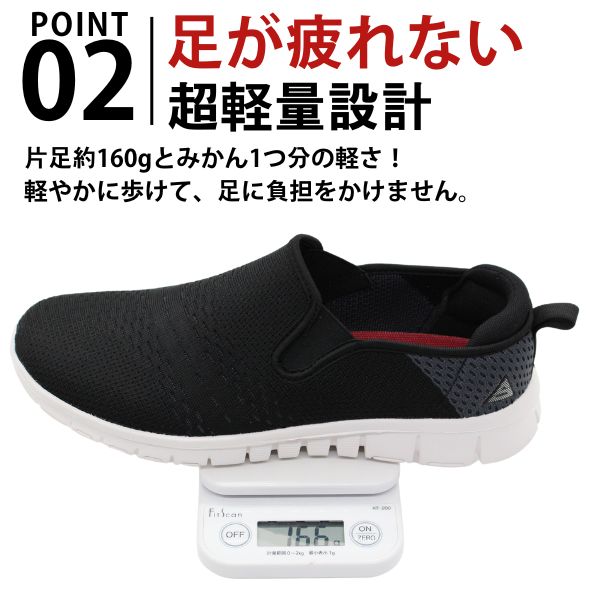 スニーカー メンズ スリッポン 靴 黒 ブラック 紺色 ネイビー サンダル 軽量 軽い ...