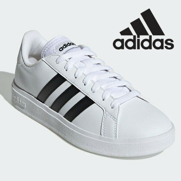 アディダス スニーカー メンズ 靴 シンプル おしゃれ スポーティー スリーストライプ カジュアル 大きいサイズ 白 ホワイト 黒 ブラック adidas GR...