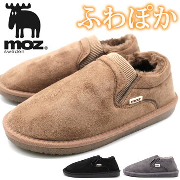 スリッポン レディース 靴 スニーカー 黒 ブラック グレー 軽量 軽い ふかふか ボア 人気 冬 暖かい かわいい ムートン調 スエード調 モズ moz MZ-298