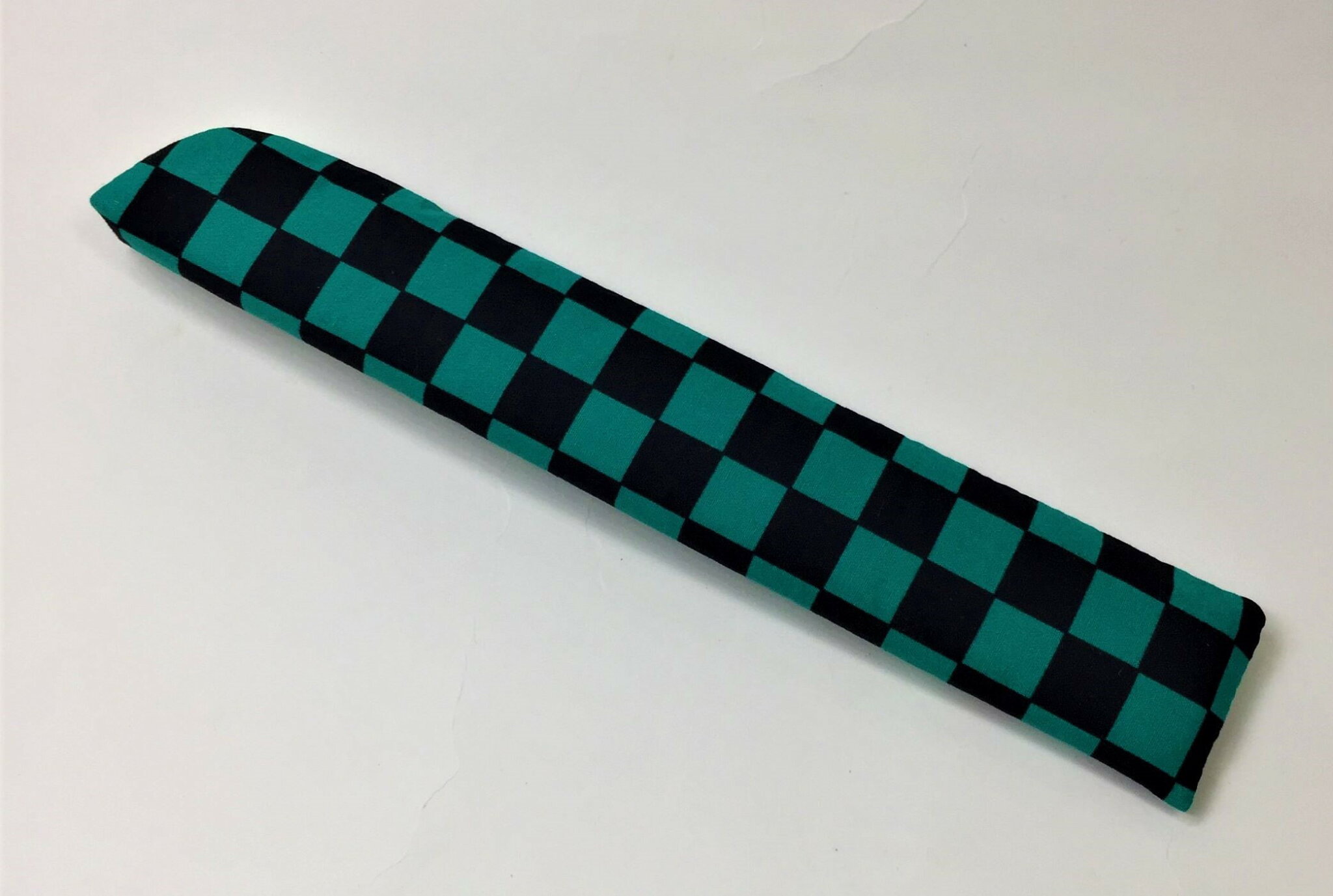 市松文(黒×緑) 炭治郎 カラー扇子入れ(24-201) 24cm