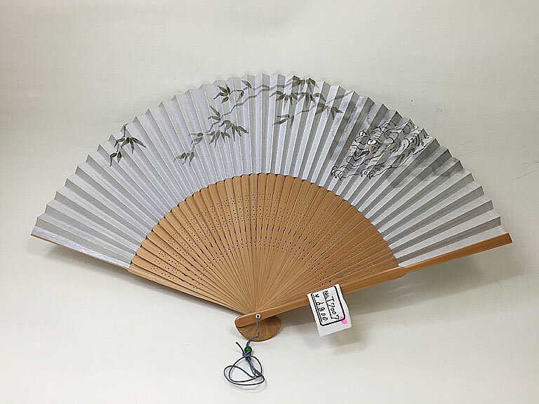 【男性用】虎と竹が描かれた男性用京扇子(T7007)【在庫1本限り】