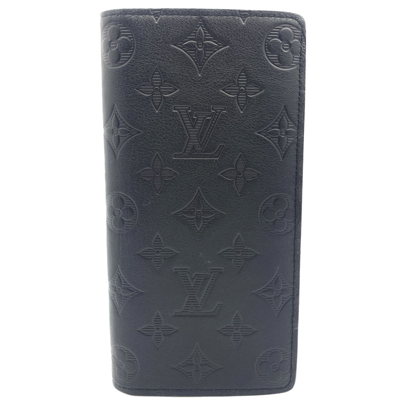 【本物保証】 【京都屋質店】【LOUIS VUITTON ルイヴィトン】ポルトフォイユ・ブラザ 長財布 モノグラム シャドウ ノワール ブラック M62900【中古】【PAWN SHOP】【質屋出品】