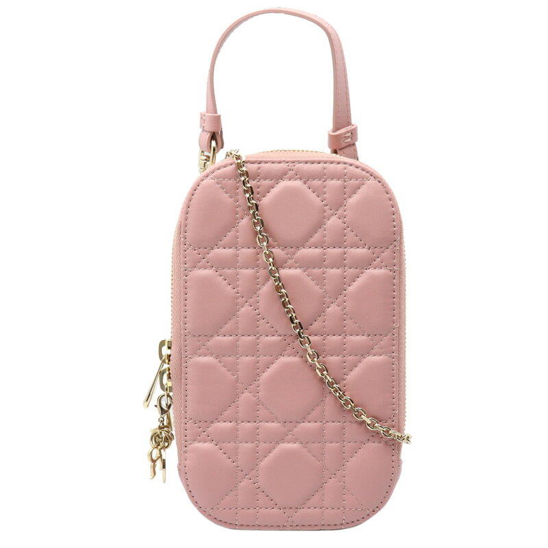 【本物保証】 【京都屋質店】【 DIOR ディオール 】LADY DIOR フォンホルダー　カナージュ　ラムスキン　ローズ　ゴールド金具　LADY　DIOR　TECH　HOLDER　LAM　Old　Rose S0872ONMJ_M77P 【中古】【PAWN SHOP】【質屋出品】【1】のサムネイル