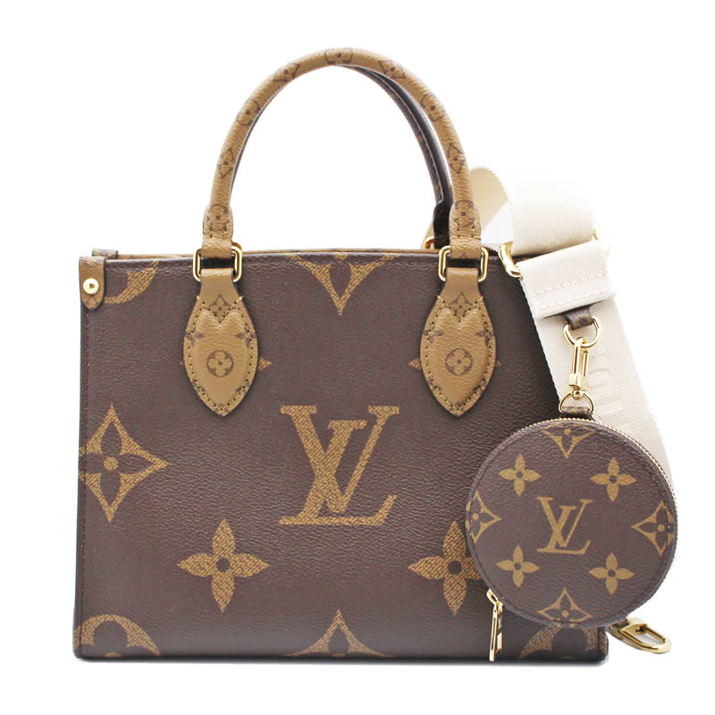 【本物保証】 【京都屋質店】【LOUIS VUITTON ルイヴィトン】オンザゴーPM　コインパース　ハンドバッグ　ショルダーバッグ　トートバッグ　モノグラム　モノグラム　リバース　ジャイアント　2WAYバッグ M46373 【未使用品】【PAWN SHOP】【質屋出品】【4】