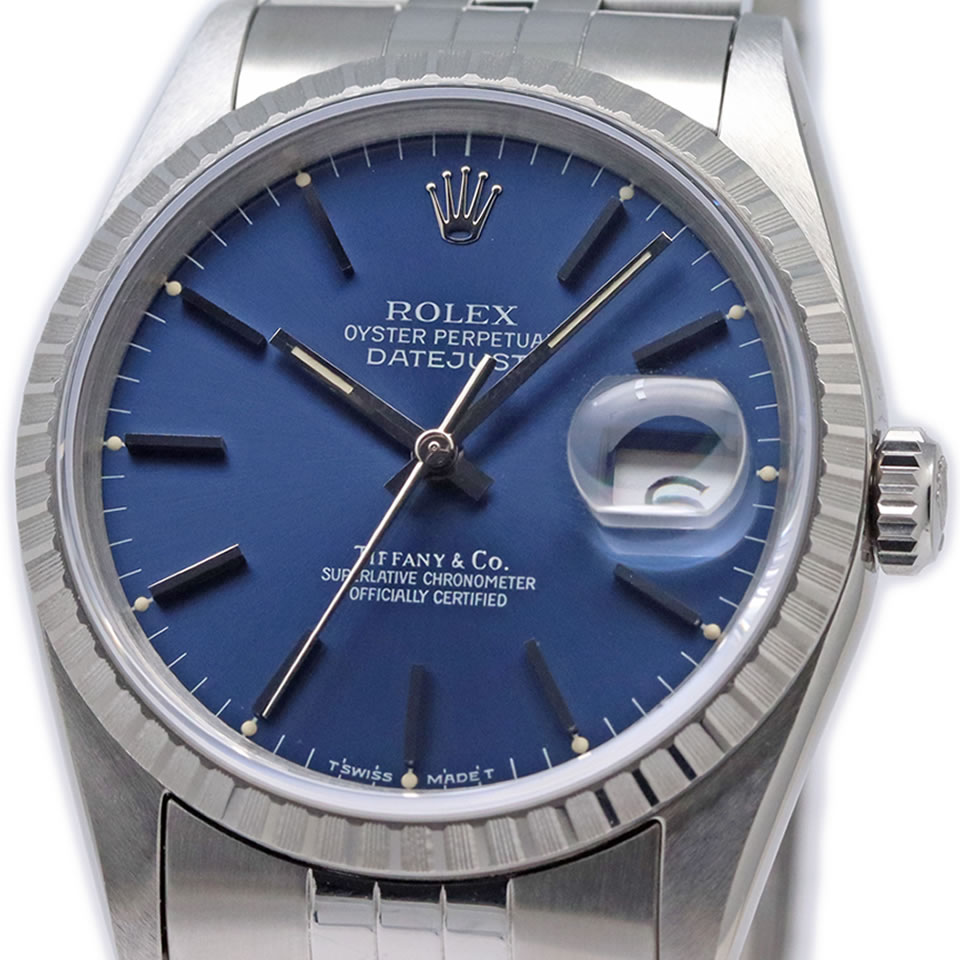 ROLEX x Tiffany&Co. Datejust Ref.16220 Serial.Xロレックス デイトジャスト ティファニーWネーム 16220 X番 国際サービス保証書 【中古】【PAWN SHOP】【質屋出店】