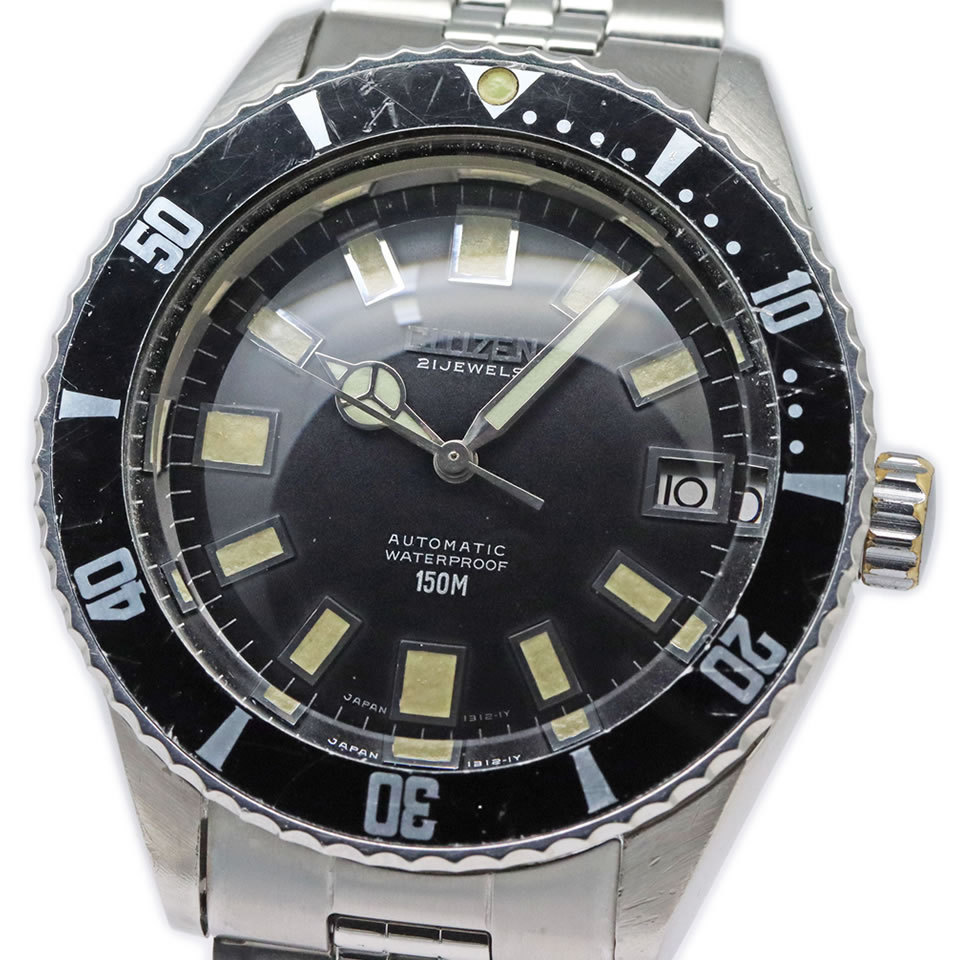 Citizen Automatic Diver Vintage 150m Ref.OR-O B52806 Cal.5430 VINTAGE ANTIQUEシチズン 150m ダイバー 海外向けモデル Ref.OR-O B52806 Cal.5430 自動巻き オーバーホール済み【中古】【PAWN SHOP】【質屋出店】【本物保証】 【京都屋質店】