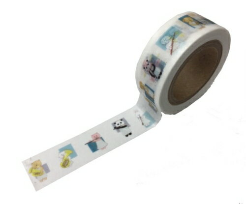 LALACHYANオリジナルデザインマスキングテープ 103001(エンジョイブラスバンド白)