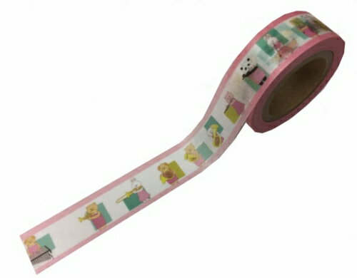 LALACHYANオリジナルデザインマスキングテープ 103002(エンジョイブラスバンドピンク)