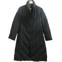 ダウンロングコート レディース ブラック黒 素材:表地 LANA WOOL(毛) 67% POLIAMMIDE(ポリアミド) 32% POLIURETANICA...