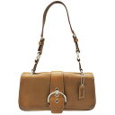 コーチ COACH セミ ショルダーバッグ 肩掛けバッグ レディース 043 9739 ブラウン シルバー金具 本革 レザー 中古Aランク レディースバッグ