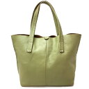 【中古】 Happy&Sac ハッピー&サック ハンド バッグ トートバッグ 本革レザートート グリーン レディース A4対応 BAG 鞄