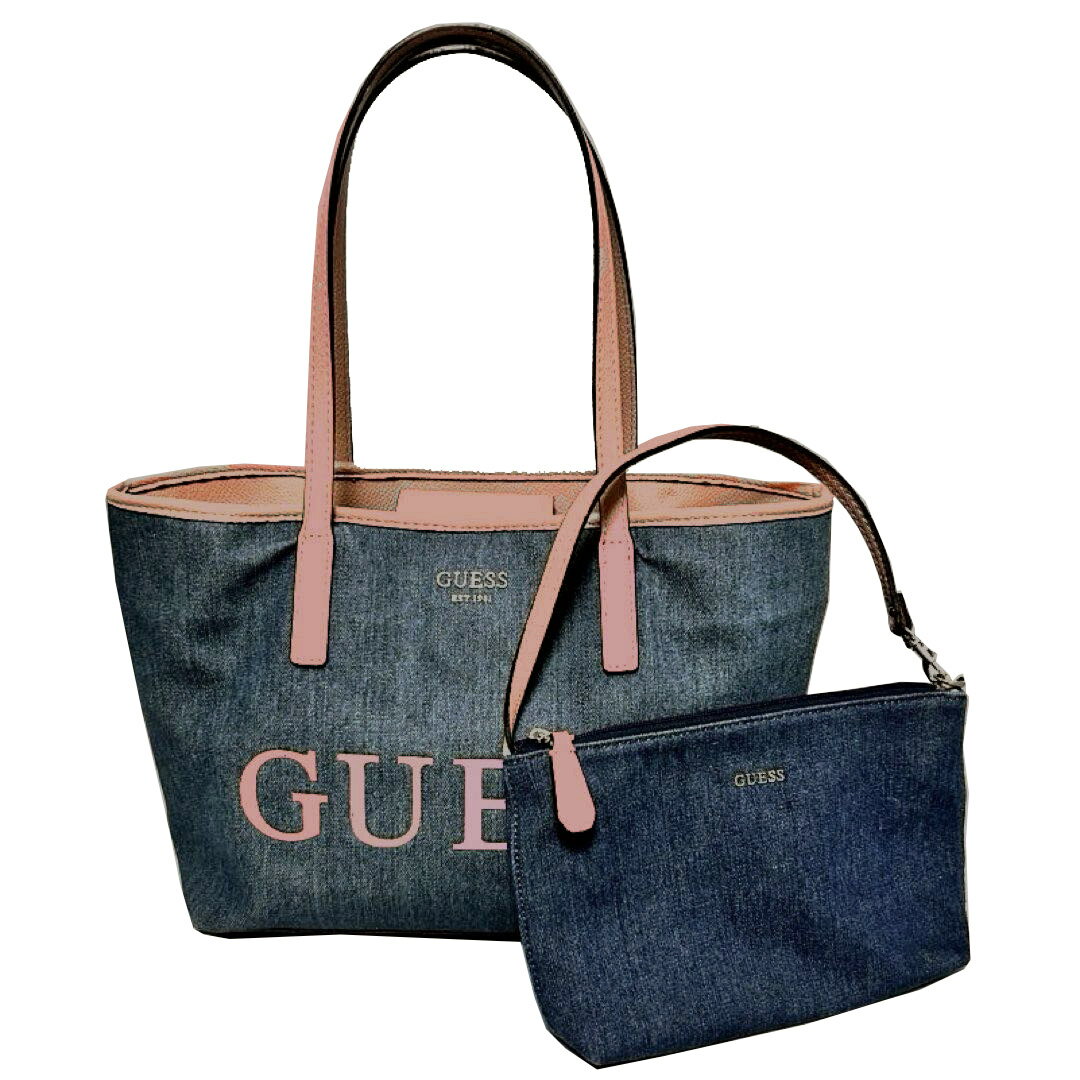 GUESS リバーシブル デニム トートバッグ GUESS JEANS デニムトートバッグ 大容量 新品タグ付き - メルカリ