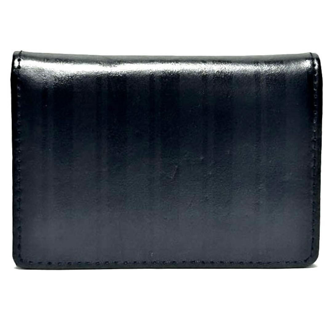 Synthetic Leather - ミスタージュンコ Mr.Junko 名刺入れ 二つ折りレディースメンズ ブラック 黒 ストライプ 合成皮革 中古ABランク レディース メンズ