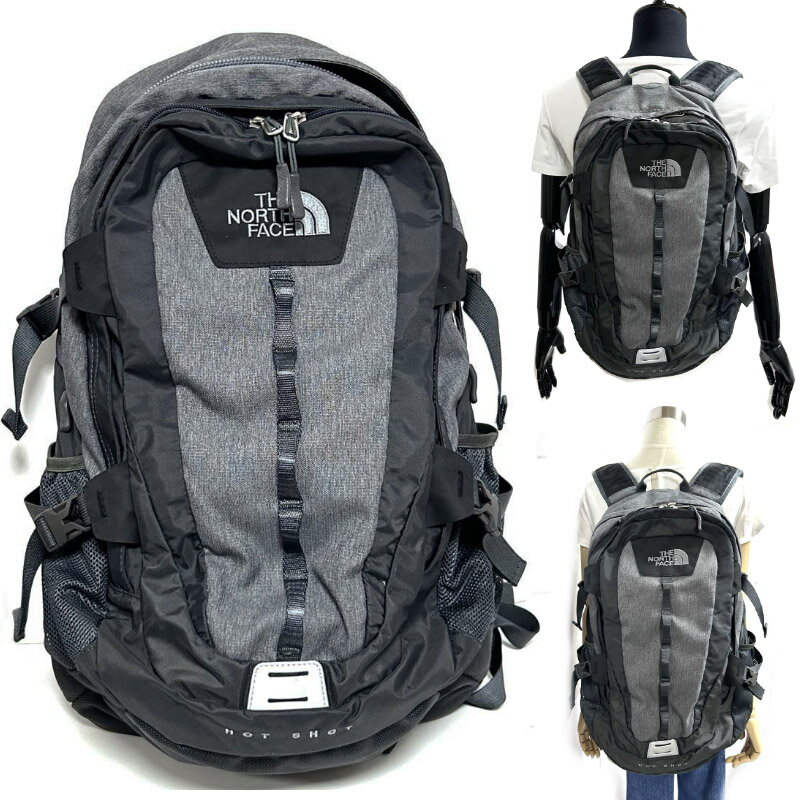 ザ ノース フェイス リュック バックパック THE NORTH FACE レディースリュック メンズリュック 裏側メッシュ/クッション性あり カーキグリーン グレー ブラック ポリエステル60％ ナイロン40％ 中古Aランク