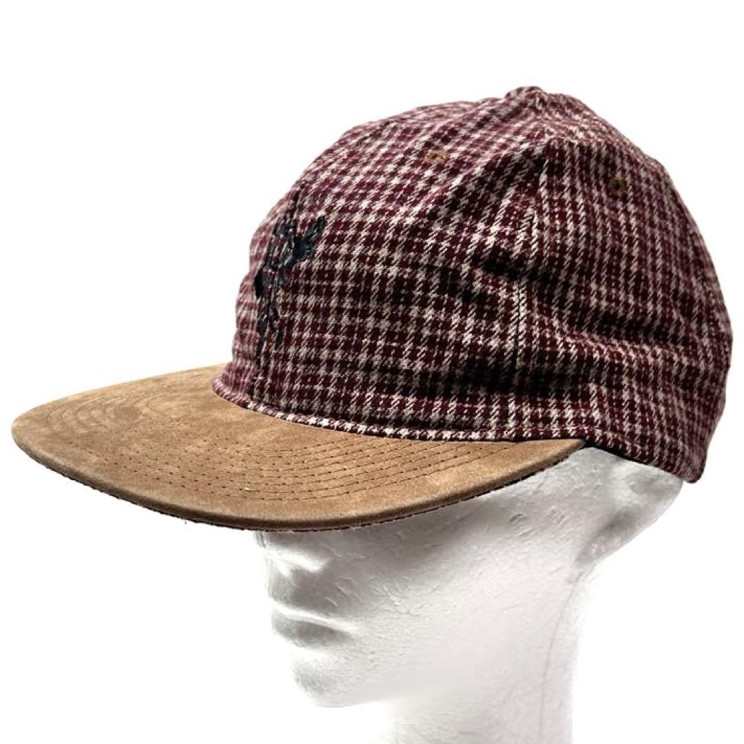 アシュワース ASHWORTH 帽子 キャップ レディース メンズ 男女兼用帽子 Snapback Women's cap, Men's cap, Unisex cap ワインレッド ベージュ コットン綿100％ 豚革 未使用 レディース メンズ 古着