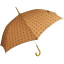 エムシーエム MCM 雨 長傘 ステッキ ジャンプ傘 ブラウン ポリエステル 中古Bランク レディース傘 MCMロゴ ジャンプ長傘