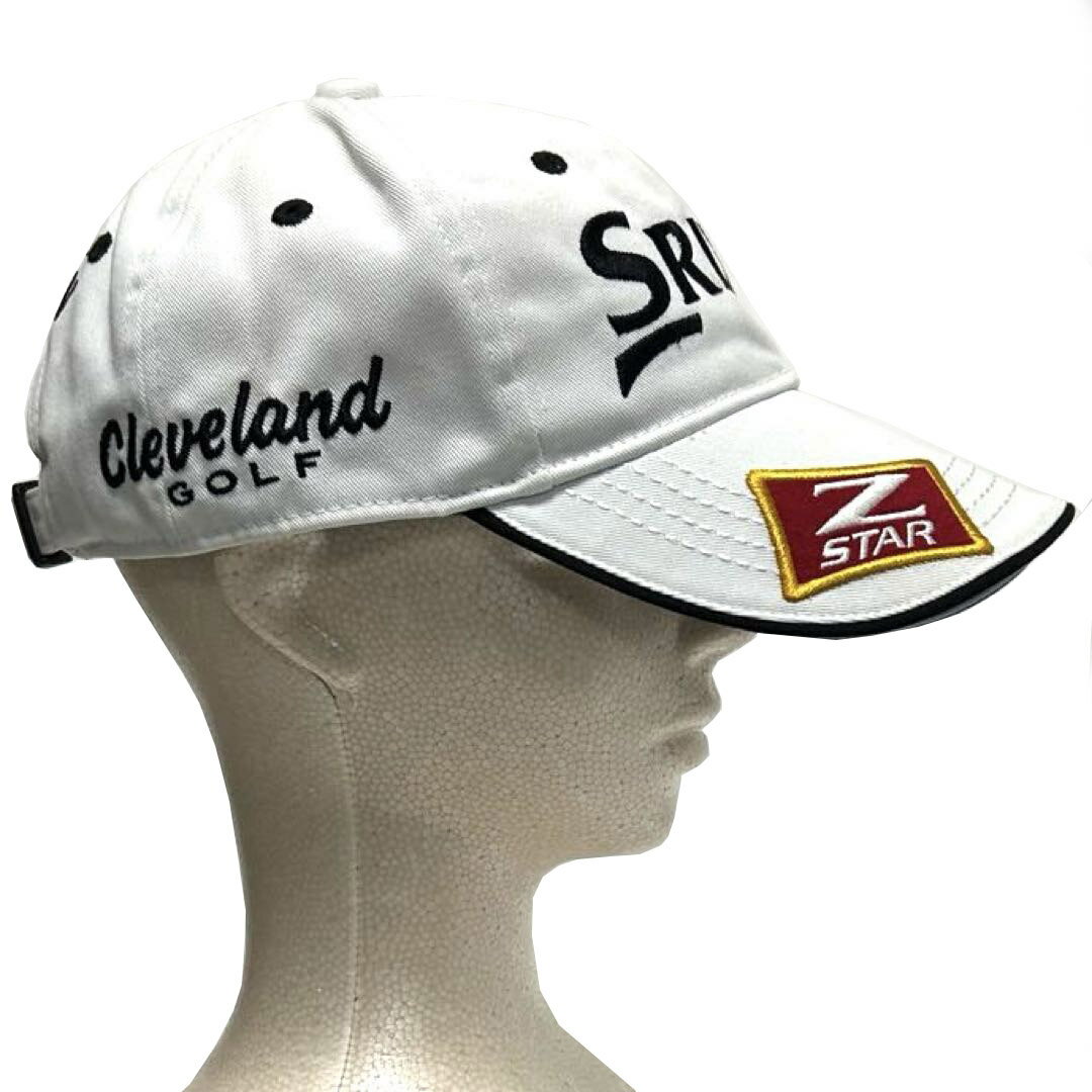 スリクソン SRIXON ゴルフキャップ レディース メンズ帽子『SRIXON 』『Z-STAR』『Z』『Cleveland GOLF』ロゴ刺繍 ホワイト白 ポリエステル65% 綿35％ 中古Aランク レディース メンズ