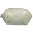 ディオールビューティー Dior BEAUTE ポーチ 化粧ポーチ 台形 グレー 合成皮革 内側生地 中古Bランク レディース