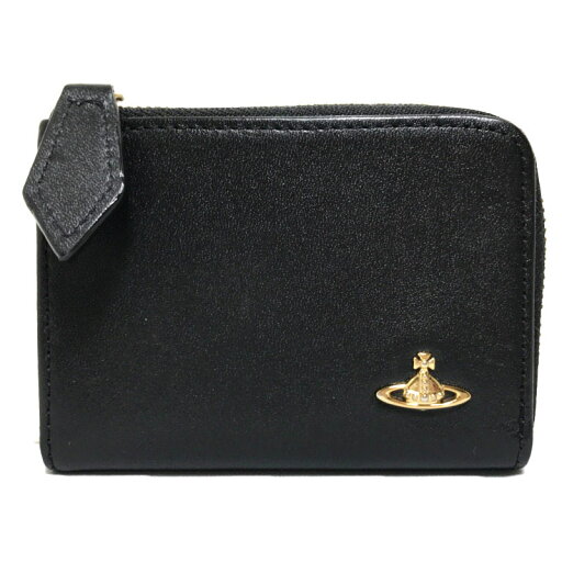 ヴィヴィアン ウエストウッド Vivienne Westwood コイン パスケース - ブラック レザー 中古ABランク 定期入れ イエロー ゴールド金具 黒 革 メンズ レディース ヴィヴィアン ウエストウッド Vivienne Westwood コイン パスケース - ブラック レザー 中古ABランク 定期入れ イエロー ゴールド金具 黒 革 メンズ レディース
