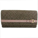 ニナリッチ NINA RICCI 二つ折り長財布 LONG WALLET ロングウォレット レディース財布 ブラウン ピンク PVCレザー 中古ABランク