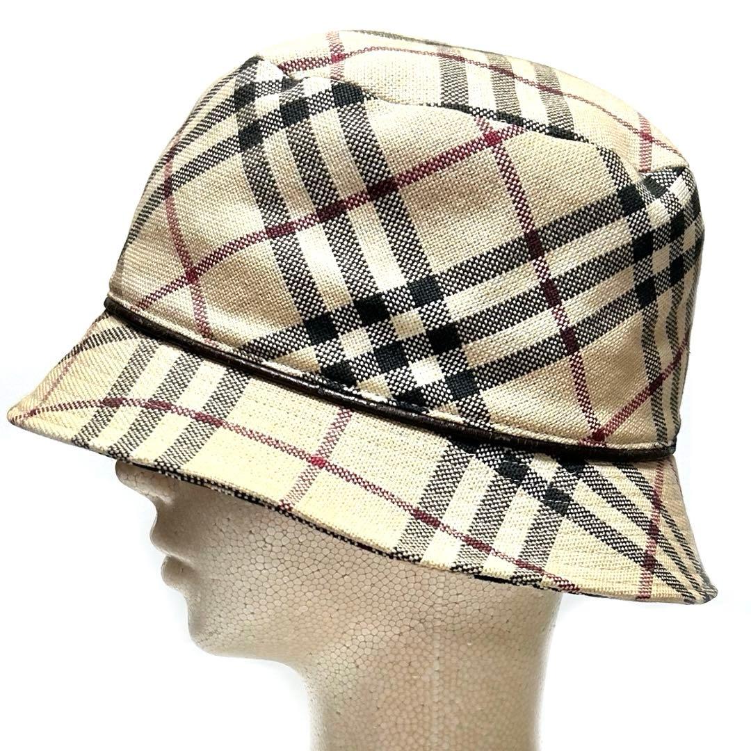 バーバリーロンドン ブルーレーベル BURBERRY LONDON BLUE LABEL レディース メンズ帽子 バーバリーノバチェック柄 ハット ベージュ ノバチェック柄 綿コットン パイピング/合成皮革 中古ABランク レディース メンズ