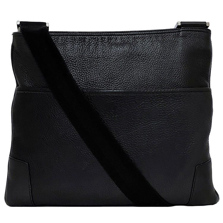 グッチ ショルダーバッグ ブラック 162914 ec-20460 斜め掛け レザー 中古 GUCCI スクエア 軽い 本革 シンプル メンズ レディース 通勤 通学 ビジネス 仕事 革 黒 お洒落 無地 男性 女性 エレガント 鞄 バッグ シルバー金具 高級感 上品 ブランド 本物 鑑定済み