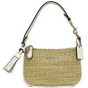 コーチ アクセサリー ポーチ ベージュ ホワイト CH215 ec-20663 未使用 美品 ストロー レザー Sランク COACH 小物入れ チャーム付 ファ...
