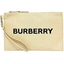 バーバリー クラッチバッグ クリーム ベージュ ゴールド 99350113489 未使用 美品 キャンバス レザー GP Sランク BURBERRY ファスナー ストラップ 軽い 布地 ロゴ プリント シンプル 男女兼用 ポーチ マチ無し カジュアル お洒落 高級感 ブランド 本物 鑑定済み(4)