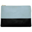 セリーヌ クラッチバッグ ブルー ブラック 104233AFF 美品 レザー 中古 CELINE ファスナー バイカラー ポーチ ハンドバッグ 小物入れ シンプ...