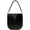 バーバリー ホーボー ショルダーバッグ ブラック TB アイコン 美品 ワンショルダー レザー 中古 BURBERRY 肩掛け 本革 シンプル セミショルダーバ...