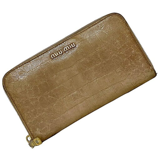 ミュウミュウ ラウンドファスナー 長財布 ベージュ クロコ風 財布 レザー 中古 miu miu ファスナー ロングウォレット ヴィンテージ 定番 人気 女性 レディース シンプル お洒落 革 ワンポイント ロゴ エレガント ロング 箱付き 高級感 ブランド 本物 鑑定済み ミュウミュウ ラウンドファスナー 長財布 ベージュ クロコ風 財布 レザー 中古 miu miu ファスナー ロングウォレット ヴィンテージ 定番 人気 女性 レディース シンプル お洒落 革 ワンポイント ロゴ エレガント ロング 箱付き 高級感 ブランド 本物 鑑定済み
