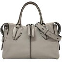 トッズ 2way バッグ ec-22457 グレー 美品 レザー 中古 TOD'S クロスボディ ファスナー ハンドバッグ 肩掛け 灰色 定番 人気 レディース...