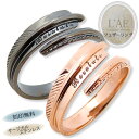 ペアリング リング 指輪 フェザー フリーリング 刻印 名入れ 金属アレルギー対応 ブラック ピンク 黒 結婚記念日 マリッジリング カップル 2個セット ギフ...
