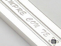 メッセージネックレス シルバーアクセサリー 刻印無料 名入れ ブラックダイヤモンド シンプル メンズ レディース ギフト 誕生日 記念日 プレゼント バレンタイン格安通販　バレンタイン　人気　ランキング