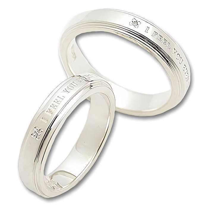 【2個セット/刻印可】 ダイヤモンド 幅4.5mm シルバー ペアリング リング 指輪 マリッジリング 名入れ 結婚指輪 カップル LAE ラアモーレエテルノ ...