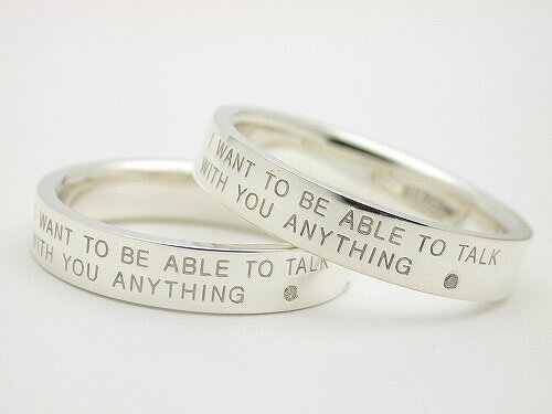 【2個セット/刻印可】 ダイヤモンド 幅4.5mm シルバー ペアリング リング 指輪 名入れ 結婚指輪 カップル LAE ラアモーレエテルノ ブランド 【誕生...