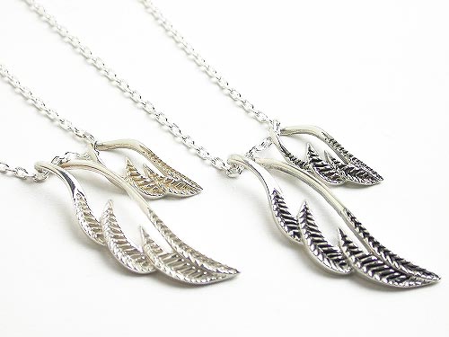 【2個セット】ペアネックレス フェザー 羽根 レイヤード シルバー925 結婚記念日 ペアペンダント カップル LAE ラアモーレエテルノ ブランド 【誕生日記...