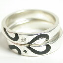 ペアリング リング 指輪 刻印 名入れ 合わせ ハート 幸せのハート レッド ブラック メンズ レディース シルバー925 結婚指輪 カップル 2個セット･･･