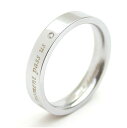 リング 指輪 4mm ダイヤモンド メッセージ サージカルステンレス 刻印 名入れ 金属アレルギー対応 ランキング 男性 ギフト 錆びない LAE ラアモーレエ...