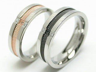 ペアリング リング 指輪 5mm 刻印 名入れ 金属アレルギー エタニティ ジルコニア ブラック ピンク 黒 結婚記念日 妻 夫 両親 マリッジリング メンズ レディース 男性 女性 カップル 2個セット ラッピング プレゼント ギフト つけっぱなし